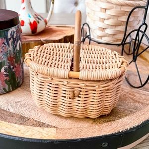 Mini Decorative Wicker Picnic Basket